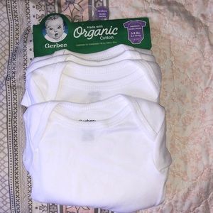 Gerber White Organic Cotton Onesies